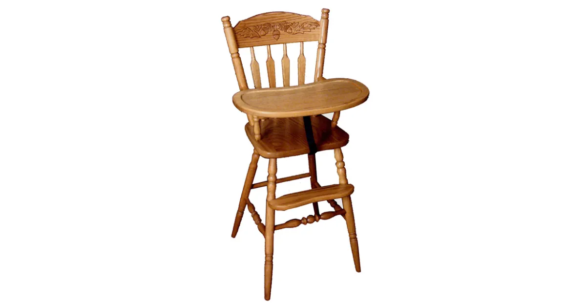Acorn Flip Up & Slide Tray High Chair Amish Furniture Factory